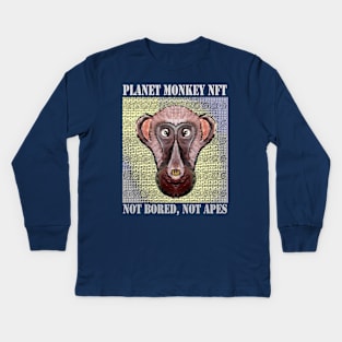 Planet Monkey Animals Not Bored Apes Kids Long Sleeve T-Shirt